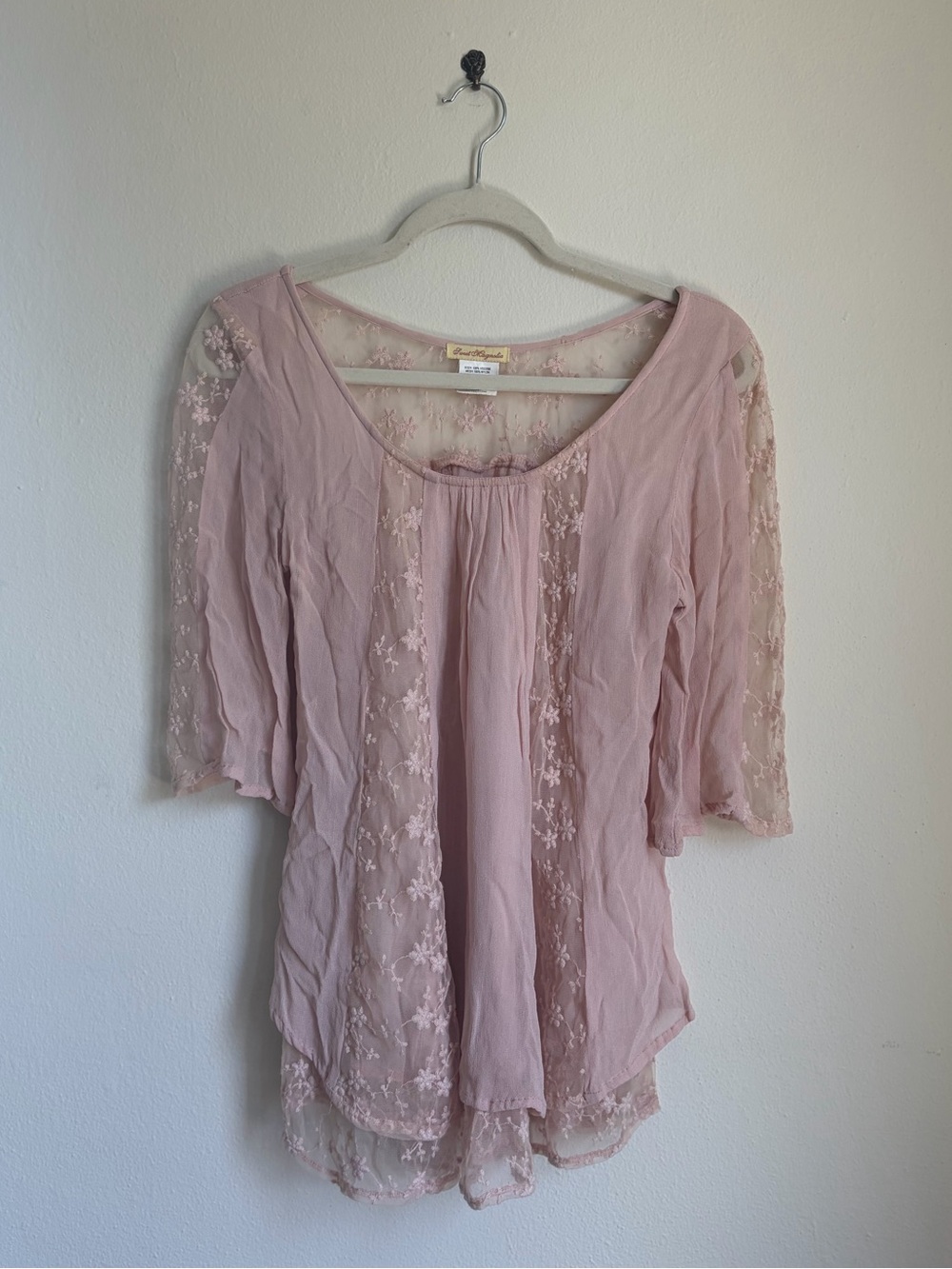 Sweet Magnolia Pink Lace Blouse